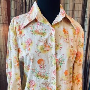 Vintage 70’s Holly Hobby Blouse By Shirt Accent Like Strawb Shortcake Sz 15 VGC